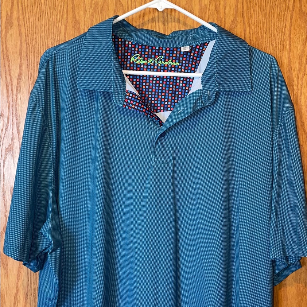 Robert Graham Teal short, sleeved polo Shirt